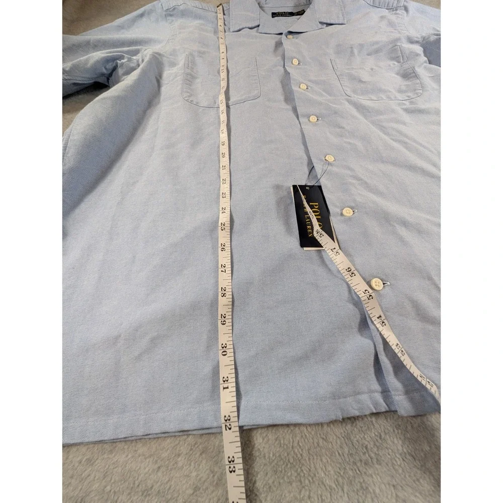 Polo Ralph Lauren Big & Tall 3XLT Oxford Camp Shirt Light Blue Short Sleeve